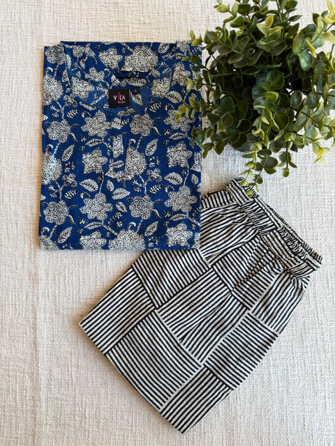 L size printed Cord Night suit