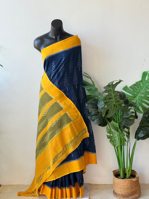 Handloom pure Ikat cotton saree