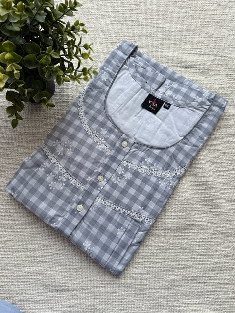 XXL size Printed Italian cotton nighty
