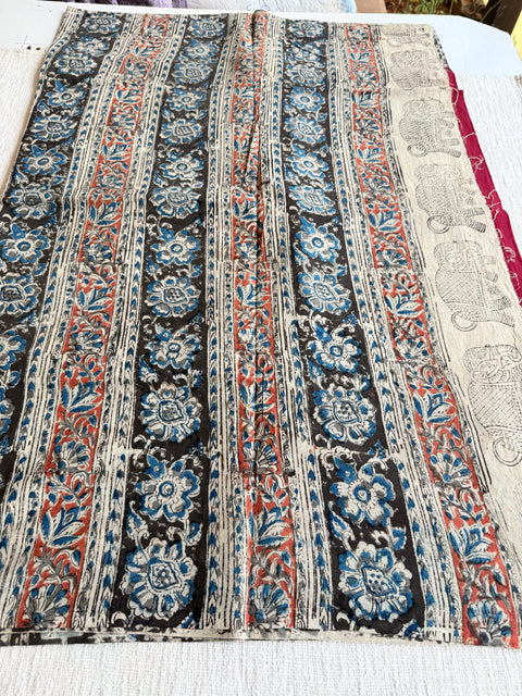 Kalamkari printed cotton saree