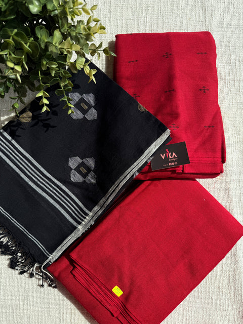 Jamdani Cotton suit set with dupatta