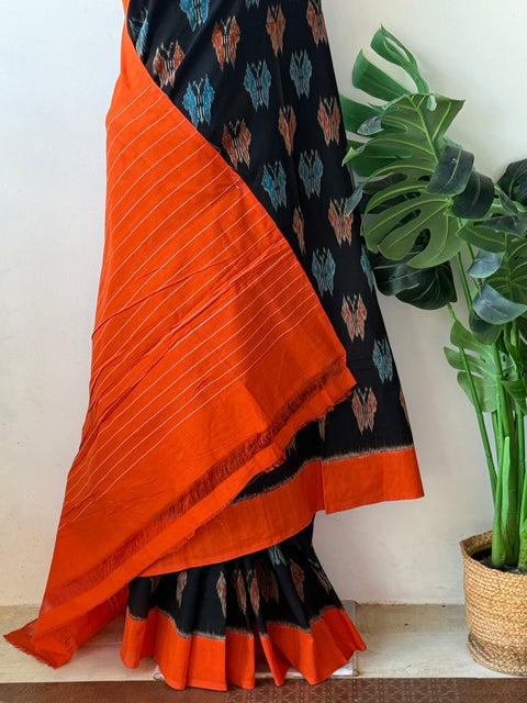 Handloom pure Ikat cotton saree