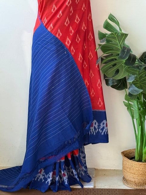 Handloom pure Ikat cotton saree