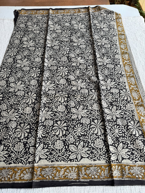 Printed mul cotton saree