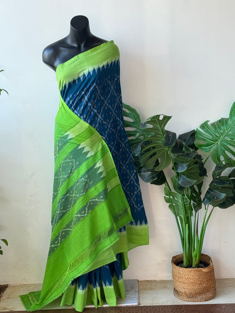 Handloom pure Ikat cotton saree