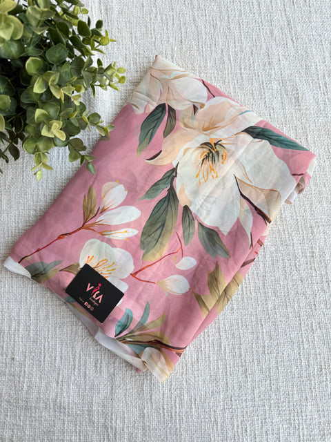 Digital printed faux georgette saree