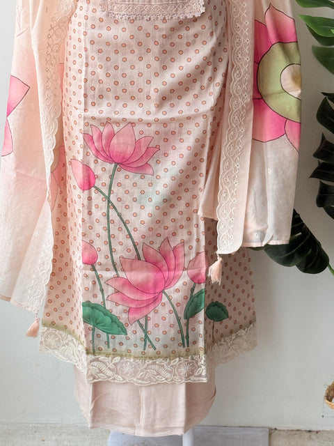 pichwai Printed linen cotton suit material