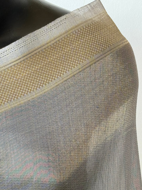 Light Grey weaving border tissue saree