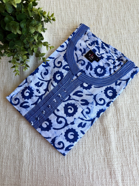 L size Batik printed cotton nighty