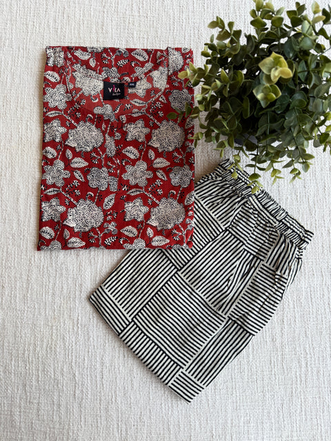 XXL size printed Co-ord Night suit