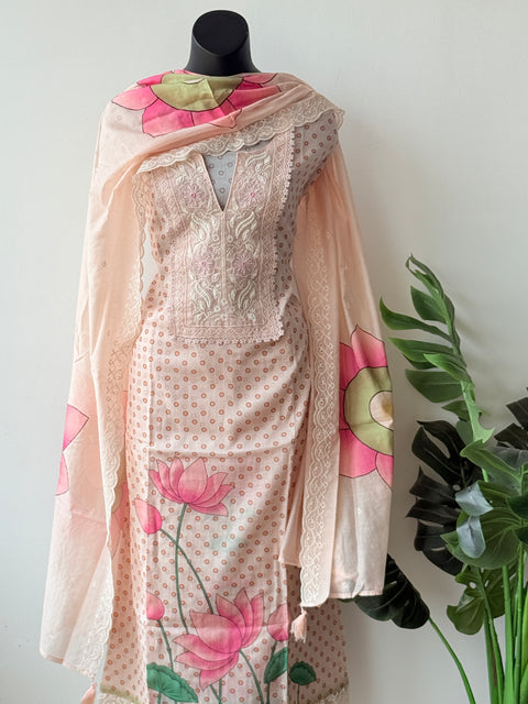 pichwai Printed linen cotton suit material