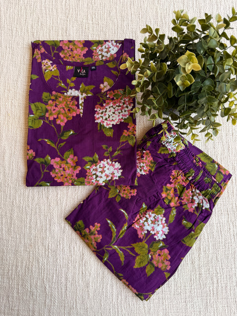 XXL size printed Co-ord Night suit