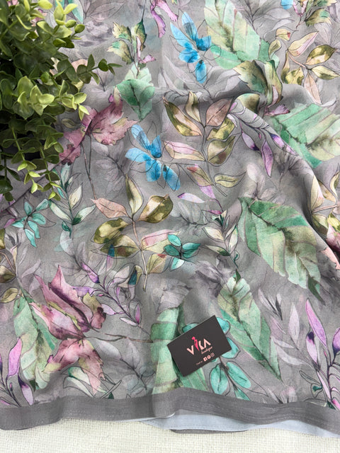 Floral printed georgette saree