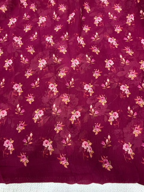 Floral printed georgette saree