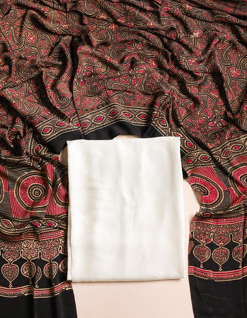 Modal silk top and printed dupatta