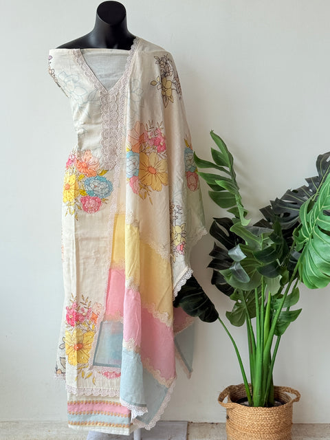 Printed pure cotton suit material