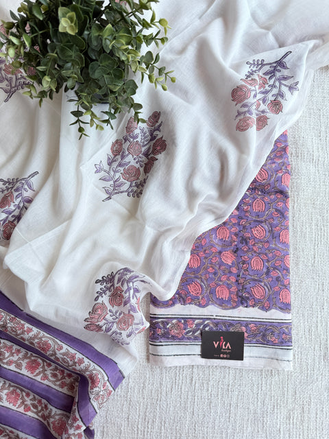 Hand block printed pure cotton suit set