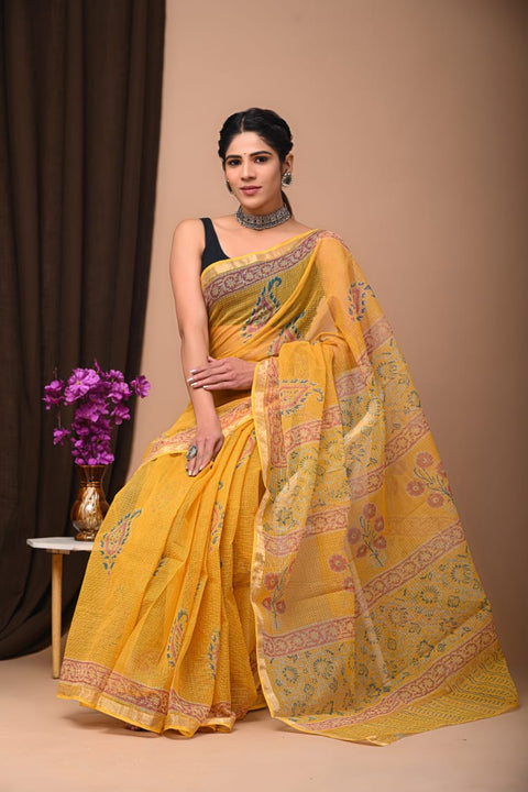 Printed kota cotton saree
