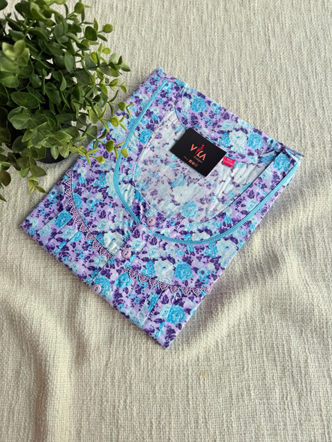 L size printed cotton nighty