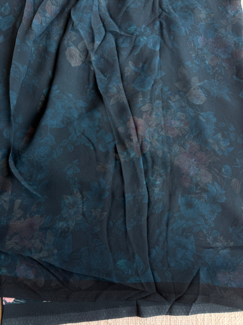 Floral printed georgette saree