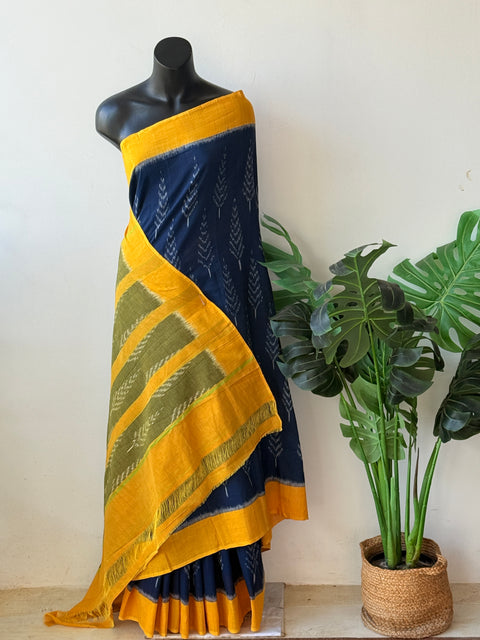 Handloom pure Ikat cotton saree