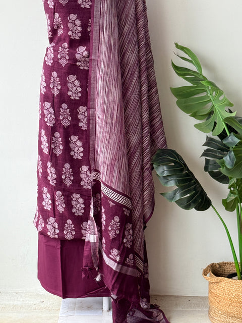 Soft cotton linen salwar suit material