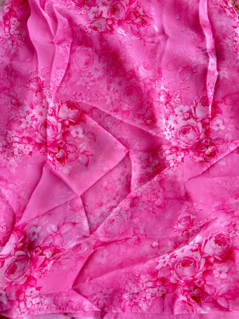 Floral printed georgette saree