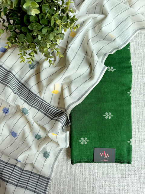 Handloom Cotton suit set with jamdani dupatta