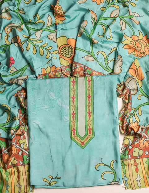 Kalamkari Printed dola silk suit material