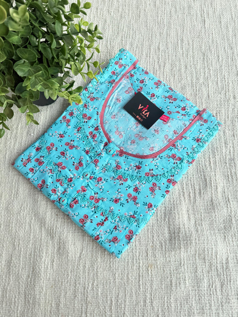 L size printed cotton nighty
