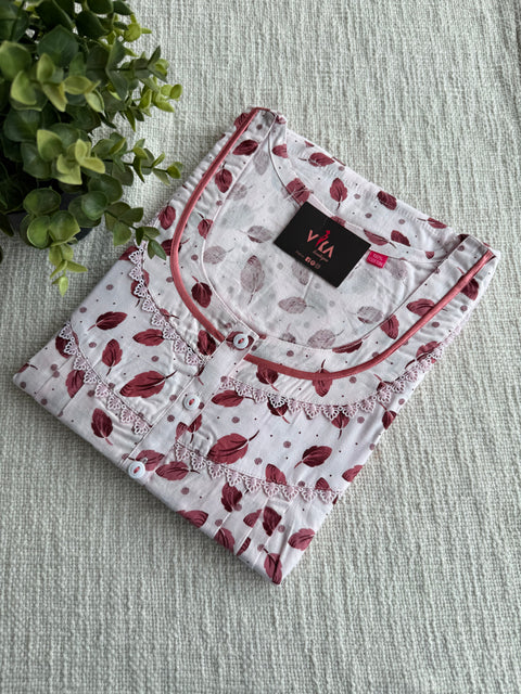 XL size printed cotton nighty