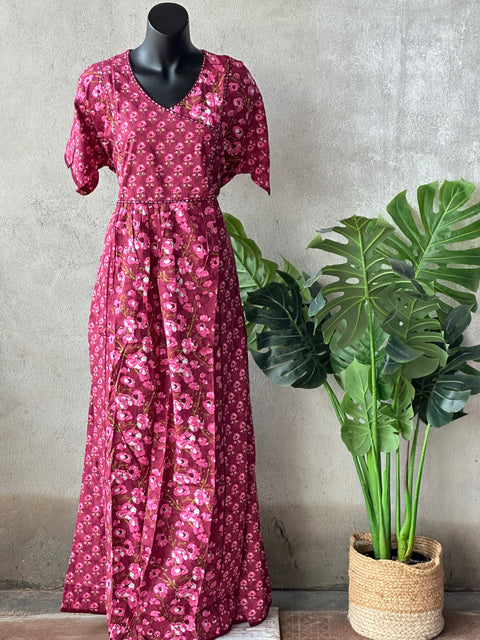XL size printed cotton nighty