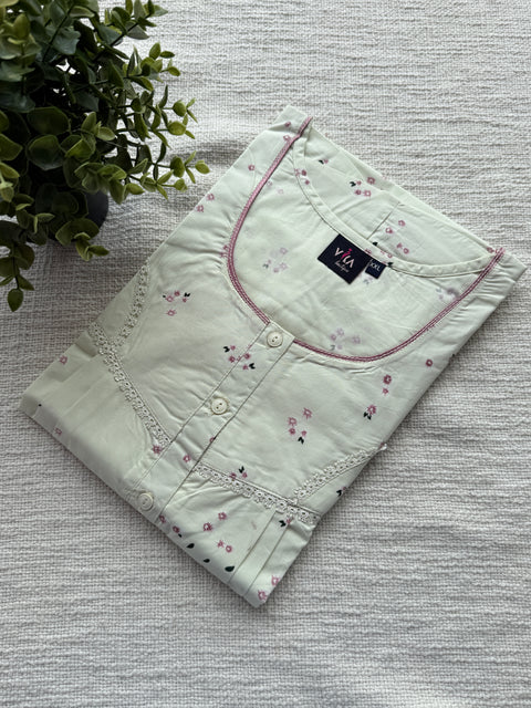 XXL size Printed Italian cotton nighty