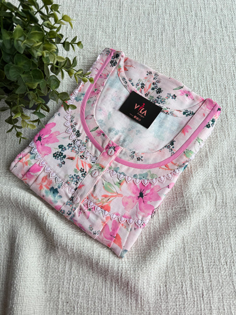 XL size Digital printed Linen nighty