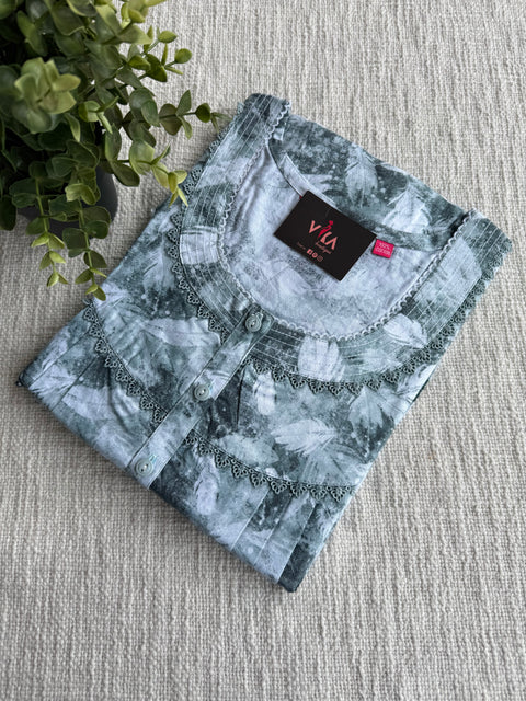 XL size printed cotton nighty