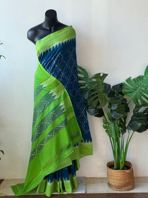 Handloom pure Ikat cotton saree