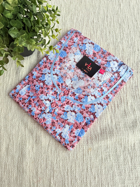 L size printed cotton nighty