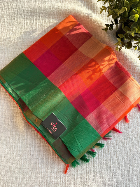 Multi-Coloured Silk Cotton Saree