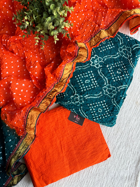 Bhandhej cotton salwar material