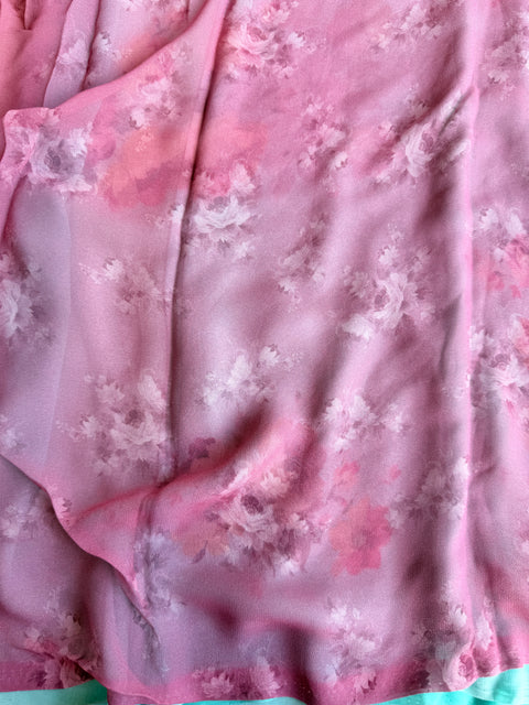 Floral printed georgette saree