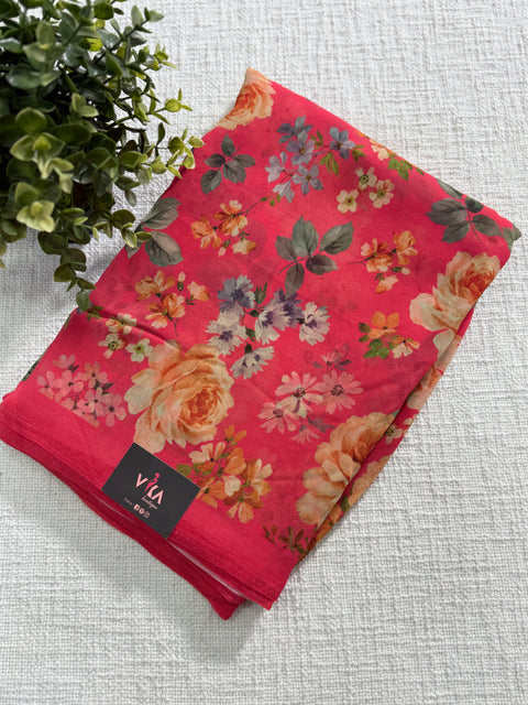 Floral printed georgette saree