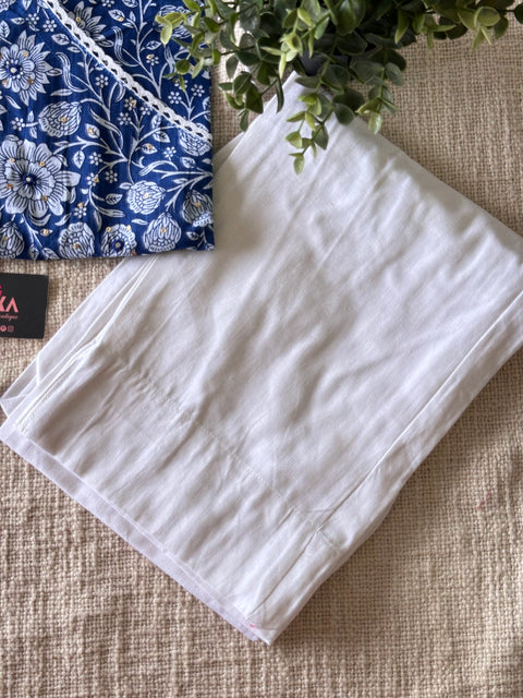 collar neck printed cotton kurti pant set