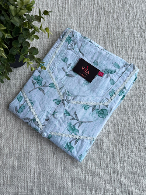 XL size printed cotton nighty