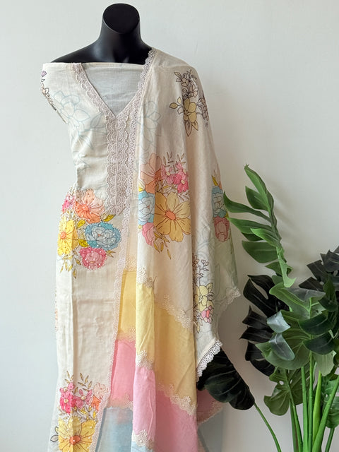 Printed pure cotton suit material