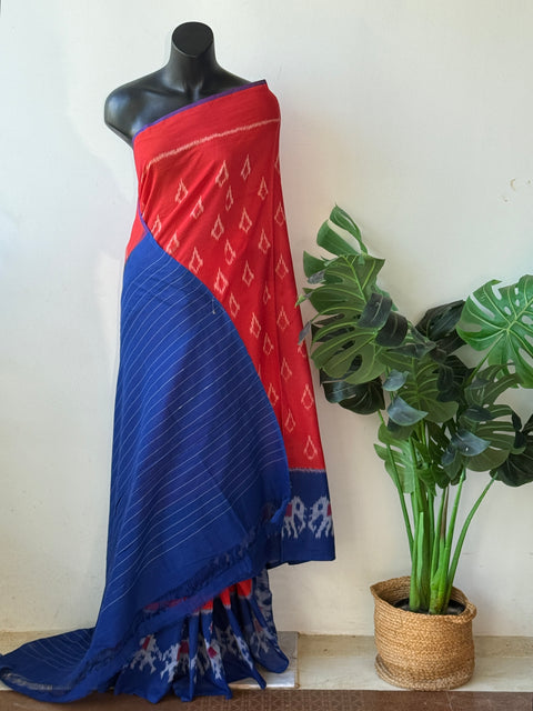 Handloom pure Ikat cotton saree