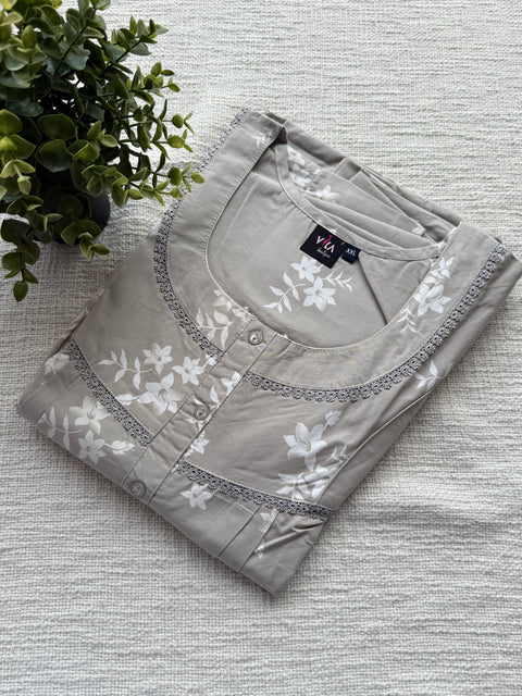 XXL size Printed Italian cotton nighty