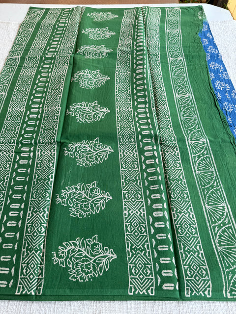 Printed mul cotton saree