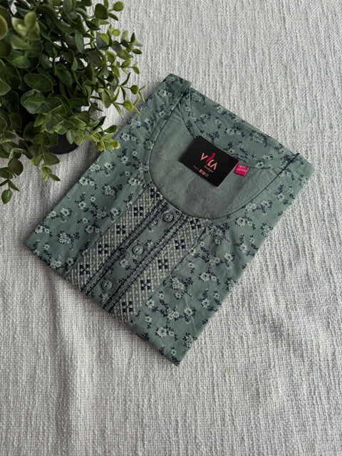 L size printed cotton nighty