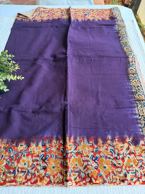 Kalamkari printed cotton saree