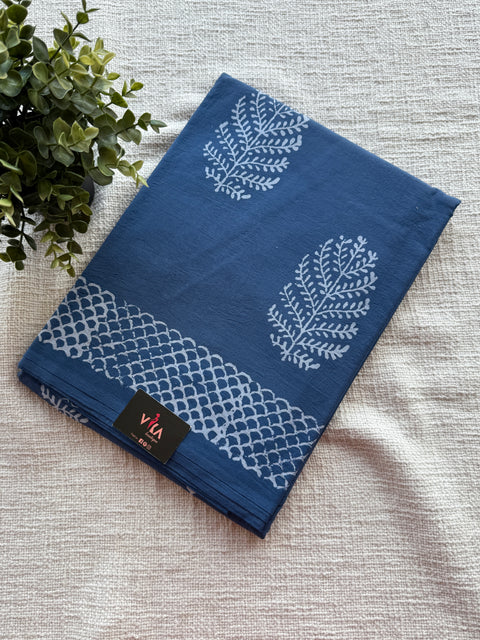 Bagru Printed mul cotton saree